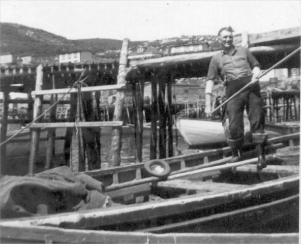 535: J V McCarthy unloading fish in Red Island harbour. (1955)  - Son of Thomas McCarthy &amp;amp; Anastasia Fitzgerald, married Julia Reddy